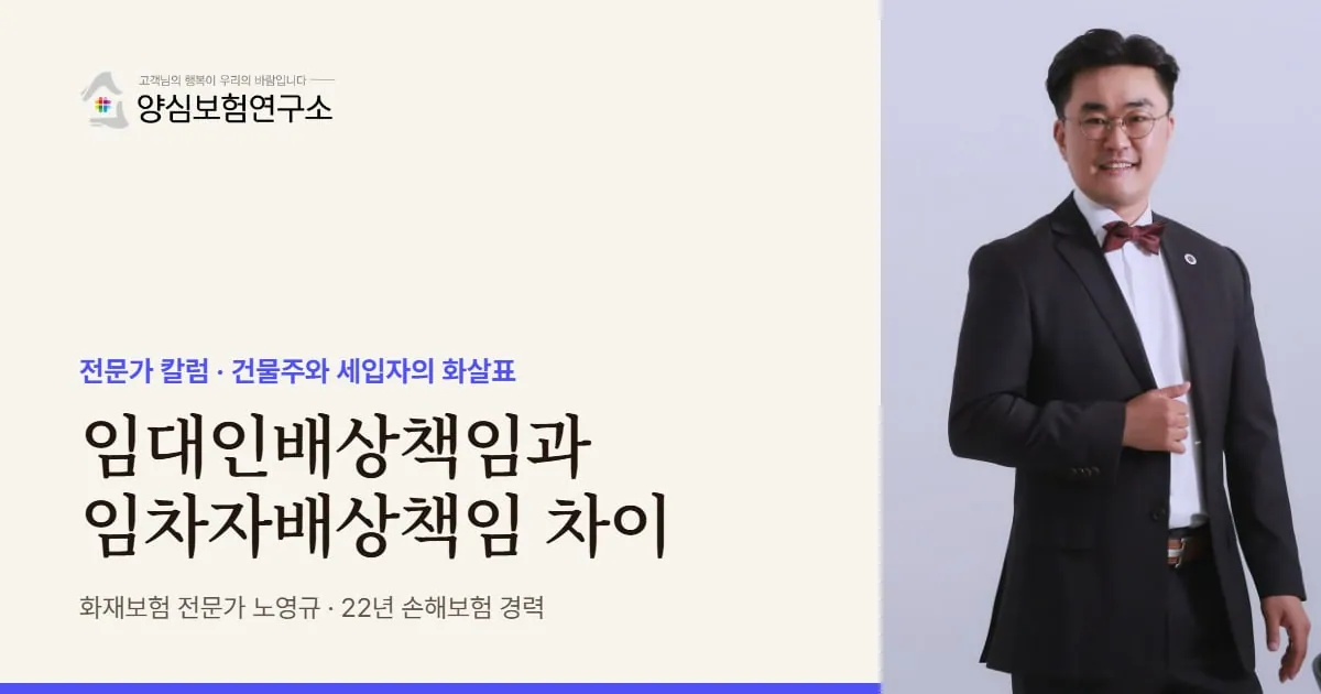 임대인배상책임과 임차자배상책임 차이 - 화재보험 전문가 노영규 칼럼